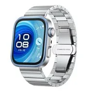 Luxe RVS schakelband - Zilver - Huawei Watch Fit 5 / 4 / 3 by Watchbandjes-shop – product photo