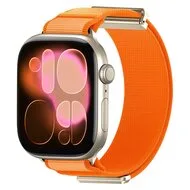 Magnetische nylon bandje - Oranje - Geschikt voor Apple Watch 38mm / 40mm / 41mm / 42mm van Watchbandjes-shop – productfoto