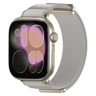 Magnetische nylon bandje - Zandgrijs - Geschikt voor Apple Watch 44mm / 45mm / 46mm / 49mm van Watchbandjes-shop – productfoto