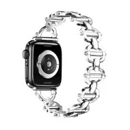 Metalen ladder schakelbandje - Zilver - Geschikt voor Apple watch 38mm / 40mm / 41mm / 42mm by Watchbandjes-shop – product photo