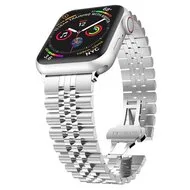 Metalen schakelband - Zilver - Geschikt voor Apple watch 44mm / 45mm / 46mm / 49mm by Watchbandjes-shop – product photo