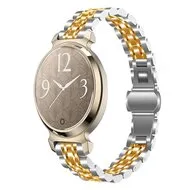 Metalen schakelbandje - Zilver met goud - Garmin Lily 2 van Watchbandjes-shop – productfoto