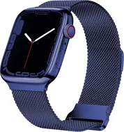 Milanese band - Donkerblauw - Extra sterke magneet - Geschikt voor Apple Watch 44mm / 45mm / 46mm / 49mm by Watchbandjes-shop – product photo