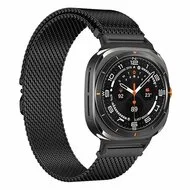 Milanese band met parachute sluiting - Zwart - Samsung Galaxy Watch 8 Classic - 46mm van Watchbandjes-shop – productfoto