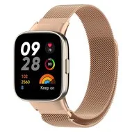 Milanese bandje - Champagne goud - Xiaomi Redmi Watch 3 van Watchbandjes-shop – productfoto