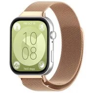 Milanese bandje - Champagne / rosé goud - Huawei Watch Fit 5 / 4 / 3 van Watchbandjes-shop – productfoto