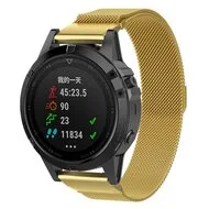Milanese bandje - Goud - Large - Garmin Fenix 7X / 6X / 5X by Watchbandjes-shop – product photo