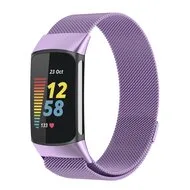 Milanese bandje - Paars - Geschikt voor FitBit Charge 5 van Watchbandjes-shop – productfoto