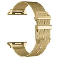 Milanese met gesp bandje - Goud - Geschikt voor Apple Watch 44mm / 45mm / 46mm / 49mm by Watchbandjes-shop – product photo