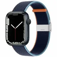 Nylon bandje met klemsluiting - Navy - Geschikt voor Apple Watch 44mm / 45mm / 46mm / 49mm de Watchbandjes-shop – photo produit