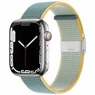 Nylon bandje met klemsluiting - Teal - Geschikt voor Apple Watch 44mm / 45mm / 46mm / 49mm van Watchbandjes-shop – productfoto