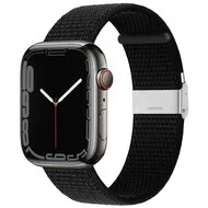 Nylon bandje met klemsluiting - Zwart - Geschikt voor Apple Watch 38mm / 40mm / 41mm / 42mm by Watchbandjes-shop – product photo