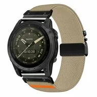 Nylon bandje met parachute sluiting - Beige - Garmin Descent G2 by Watchbandjes-shop – product photo