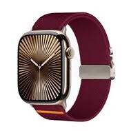 Nylon bandje met Parachute sluiting - Bordeaux - Geschikt voor Apple Watch 44mm / 45mm / 46mm / 49mm by Watchbandjes-shop – product photo