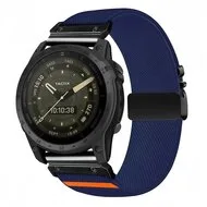 Nylon bandje met parachute sluiting - Donkerblauw - Garmin Quatix 8 - 51mm van Watchbandjes-shop – productfoto