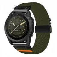 Nylon bandje met parachute sluiting - Donkergroen - Garmin Quatix 8 - 51mm van Watchbandjes-shop – productfoto
