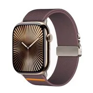 Nylon bandje met Parachute sluiting - Donkerpaars - Geschikt voor Apple Watch 44mm / 45mm / 46mm / 49mm van Watchbandjes-shop – productfoto