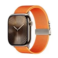 Nylon bandje met Parachute sluiting - Oranje - Geschikt voor Apple Watch 38mm / 40mm / 41mm / 42mm by Watchbandjes-shop – product photo