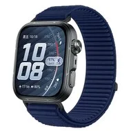 Nylon ribbelbandje - Donkerblauw - Huawei Watch Fit 5 / 4 / 3 by Watchbandjes-shop – product photo
