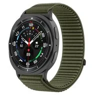 Nylon ribbelbandje - Donkergroen - Samsung Galaxy Watch 8 - 40mm / 44mm by Watchbandjes-shop – product photo