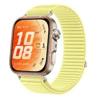 Nylon ribbelbandje - Geel - Huawei Watch Fit 5 / 4 / 3 by Watchbandjes-shop – product photo