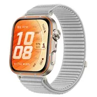 Nylon ribbelbandje - Grijs - Huawei Watch Fit 5 / 4 / 3 van Watchbandjes-shop – productfoto