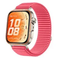 Nylon ribbelbandje - Koraal - Huawei Watch Fit 5 / 4 / 3 by Watchbandjes-shop – product photo