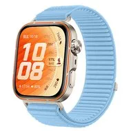 Nylon ribbelbandje - Lichtblauw - Huawei Watch Fit 5 / 4 / 3 by Watchbandjes-shop – product photo