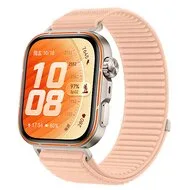 Nylon ribbelbandje - Lichtroze - Huawei Watch Fit 5 / 4 / 3 van Watchbandjes-shop – productfoto