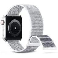 Nylon sport loop band - Wit - Extra sterke klittenbandsluiting - Geschikt voor Apple Watch 44mm / 45mm / 46mm / 49mm by Watchbandjes-shop – product photo