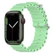 Ocean bandje - Lichtgroen - Geschikt voor Apple Watch 38mm / 40mm / 41mm / 42mm van Watchbandjes-shop – productfoto