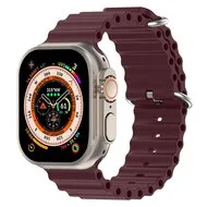 Ocean bandje - Wijnrood - Geschikt voor Apple Watch 44mm / 45mm / 46mm / 49mm van Watchbandjes-shop – productfoto