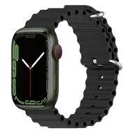 Ocean bandje - Zwart - Geschikt voor Apple Watch 38mm / 40mm / 41mm / 42mm van Watchbandjes-shop – productfoto