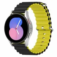 Ocean Style bandje - Zwart / geel - Garmin Vivoactive 6 / Vivoactive 5 / Vivoactive 3 van Watchbandjes-shop – productfoto