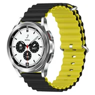 Ocean Style bandje - Zwart / geel - Samsung Galaxy Watch 4 Classic - 42mm & 46mm by Watchbandjes-shop – product photo