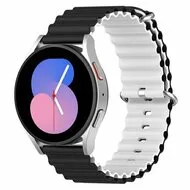 Ocean Style siliconen bandje - Zwart / wit - Huawei Watch 4 (pro) / 3 (pro) / Ultimate / Ultimate 2 van Watchbandjes-shop – productfoto