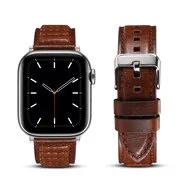 Oil Wax Leren band - Bruin - Geschikt voor Apple Watch 38mm / 40mm / 41mm / 42mm van Watchbandjes-shop – productfoto