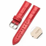 Samsung Galaxy Watch 5 (Pro) - 40mm / 44mm / 45mm - Crocodile leren bandje - Rood van Watchbandjes-shop – productfoto