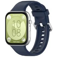 Siliconen bandje met gesp - Donkerblauw - Huawei Watch Fit 5 / 4 / 3 by Watchbandjes-shop – product photo