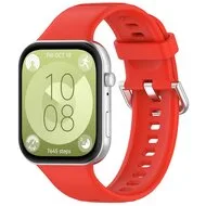 Siliconen bandje met gesp - Rood - Huawei Watch Fit 5 / 4 / 3 van Watchbandjes-shop – productfoto