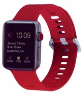 Siliconen bandje met motief - Rood - Geschikt voor Apple Watch 44mm / 45mm / 46mm / 49mm van Watchbandjes-shop – productfoto