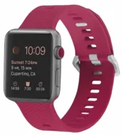 Siliconen bandje met motief - Rose Red - Geschikt voor Apple Watch 44mm / 45mm / 46mm / 49mm by Watchbandjes-shop – product photo