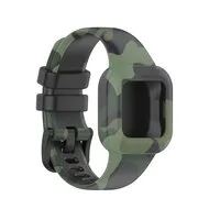 Siliconen bandje met print - Leger groen - Garmin Vivofit Junior 3 by Watchbandjes-shop – product photo