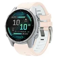 Siliconen bandje - Zalmroze met wit - Garmin Fenix 8 - 43mm by Watchbandjes-shop – product photo