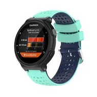 Siliconen Dot Pattern bandje - Turquoise + Donkerblauw - Garmin Forerunner 220 / 230 / 235 / 620 / 630 / 735 by Watchbandjes-shop – product photo