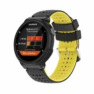 Siliconen Dot Pattern bandje - Zwart + geel - Garmin Approach S20 by Watchbandjes-shop – product photo