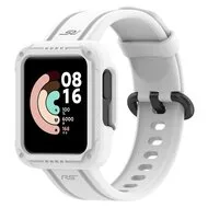 Siliconen sportband met case - Wit - Xiaomi Redmi Watch 2 (Lite) by Watchbandjes-shop – product photo