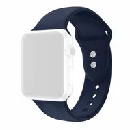 Siliconen sportbandje - Donkerblauw - Dubbele druksluiting - Geschikt voor Apple Watch 44mm / 45mm / 46mm / 49mm by Watchbandjes-shop – product photo