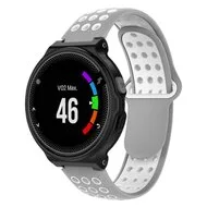 Siliconen sportbandje - Grijs + wit - Garmin Forerunner 220 / 230 / 235 / 620 / 630 / 735 van Watchbandjes-shop – productfoto