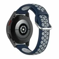 Siliconen sportbandje met gesp - Donkerblauw + grijs - Samsung Galaxy Watch - 46mm van Watchbandjes-shop – productfoto